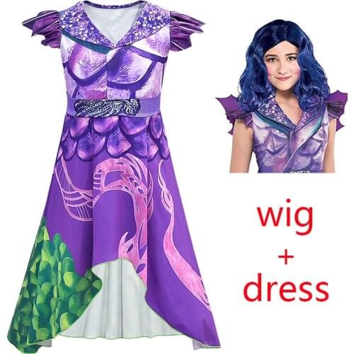 New Girls queen of mean descendants 3 Mal/Evie Bertha Maleficent Cosplay Audrey Costume Girls Halloween Party Clothing Jumpsuits