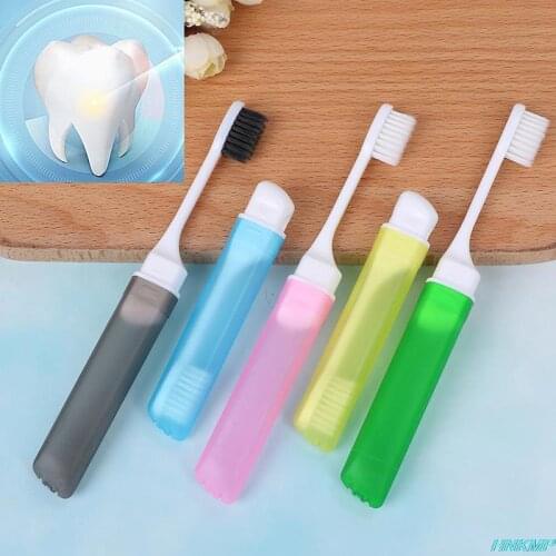High Quality Portable folding outdoor travel camping toothbrush foldable toothbrush Packed in a small case convenient and health