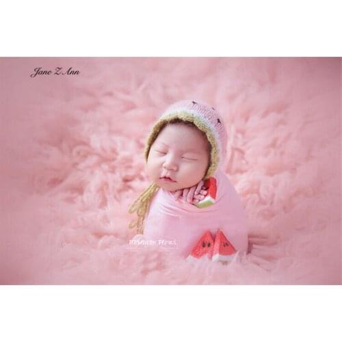 Jane Z Ann Imitating watermelon photography props newborn infant Mini fruit handmade knitted hat studio shooting accesories