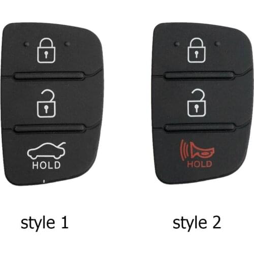 Rubber Key Button Pad for Hyundai i30 i35 iX20 for Kia RIO K2 K5 Sportage 3 Buttons Flip Folding Remote Car Key Shell Case