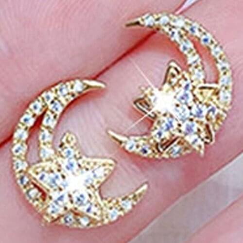 Romantic Glamour Spin Stars Necklace Temperament Earrings Charm Rings Simple Classic All Match Luxury Stylish Feminine Jewelry