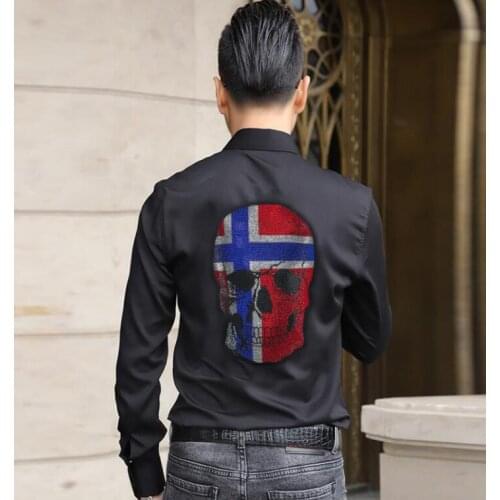 2021 Fashion Men Brand Shirt Solid Long Sleeve Diamond stone design Streetwear Casual Blouse Korean Style Shirts