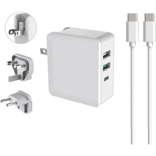 65W PD USB C Charger,3-Port Travel Wall Charger for iPhone,ipad,Laptop,Tablet,Android,USB Power Adapter with Type C