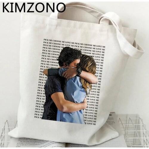 Greys Anatomy shopping bag cotton tote eco shopper grocery bag boodschappentas reusable sac cabas custom