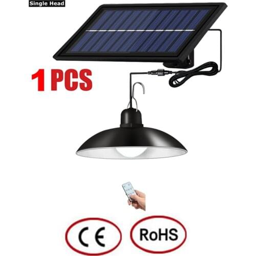 Remote 30 led 2 head Retro Lampshade Solar Light Panel Shed Hanging Nightlight Chandelier Outdoor Solar Wall Lamp For Courtyard