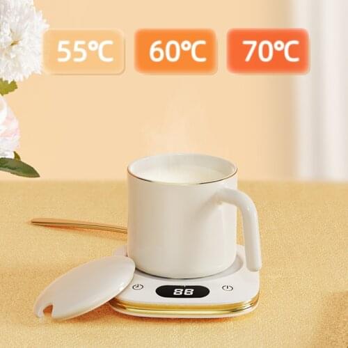 Coffee Mug Warmer Cup Heater 55℃ Smart Thermostatic Hot Tea Makers 3 Gear Heating Coaster Desktop Heater for Cocoa Milk Water