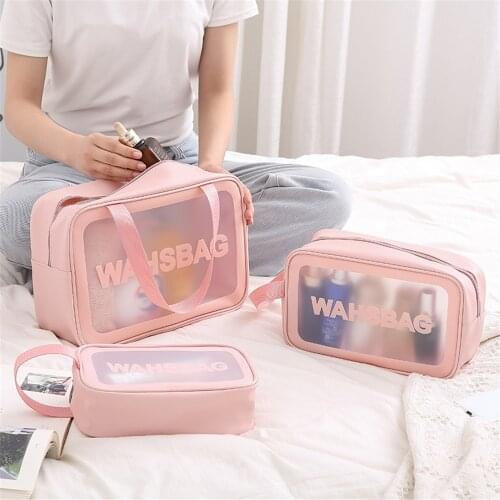 Women Travel Storage Bag Toiletry Organize Waterproof PVC Cosmetic Bag Portable Transparent MakeUp Bag Female Wash Bag