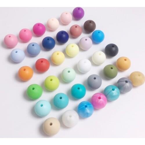 100pc 15mm Loose Silicone Beads for Teething Necklace baby Beads For chew Teether Bead BPA free Loose Beads