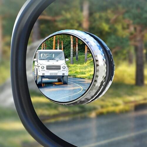 2Pcs Car Mirror HD Convex Mirror Blind Spot Auto Rearview Parking Mirror 360 Degree Rotating Vehicle Reversing Auxiliary Mirror