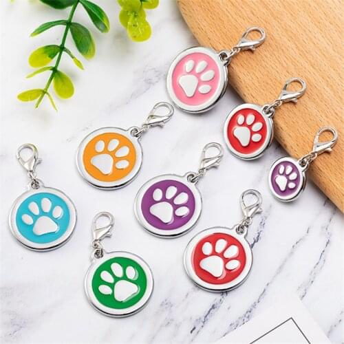 2 PCs Zinc Alloy Crochet Locking Stitch Markers Paw Claw Enamel Knitting Crochet Markers DIY Keychains Pendant Supplies 25mm