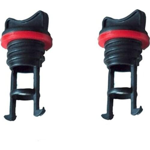 2Pcs Boat Marine Black Nylon 1" Replacement Drain Plug & Gasket For Drain Plug