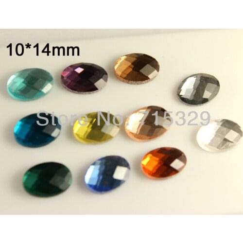 25pcs glass 10x14mm oval flatback crystal rhinestones/stones/beads flatback buttons glass beads U-pick color