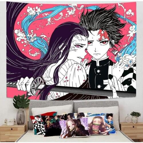 Kimetsu no Yaiba 3D Print Demon Slayer Anime Tapestrying Rectangular Home Decor Wall Hanging 03