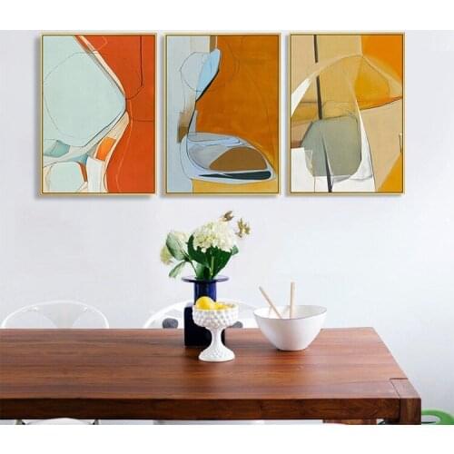 Abstract Living Room Decoration Triptych Modern Minimalist Mural Combination Oil Canvas Porch Painting Frameless Painting Core