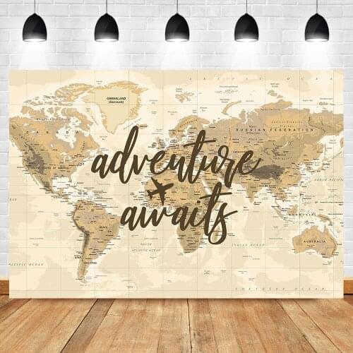 Aduenture Auaits Photo Background Newborn Baby Shower Party Decoration Banner Child Birthday Theme Parties Backdrop Photography