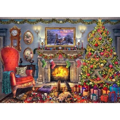 5d diy diamond Painting Festive Christmas fireplace Full Drill Diamond Embroidery Cross Stitch Mosaic Craft Kits Home Decor Gift