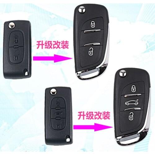 DAKATU 2/3 Button Remote Modified Flip Key Shell Case Cover For Peugeot 306 407 408 607 DS VA2 Key Blade