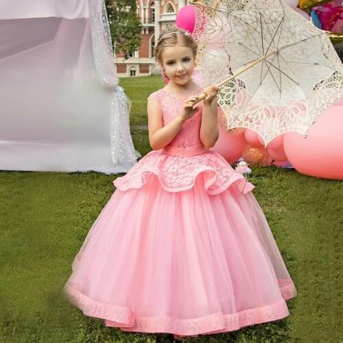 Flower Girl Dresses Lace Applique Pageant Dress Girls Half Sleeve Bow decoration Children First Holy Communion Dresses