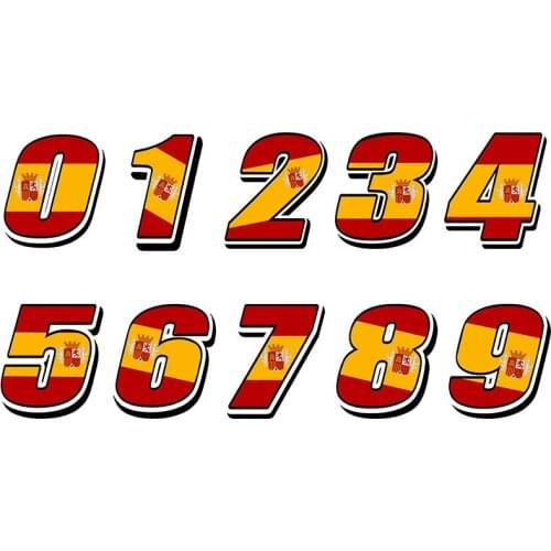 Fuzhen Boutique Decals Exterior Accessories Car Stickers for Car Racing Numbers Spain Spanish Flag Sticker Helmet Motorcycle