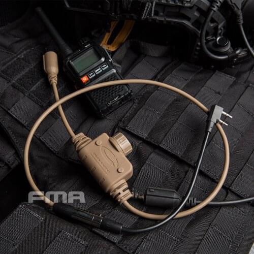 FMA FCS Tactical RAC Headset PTT Support Multiple Plugs K / ICON Head Adapters