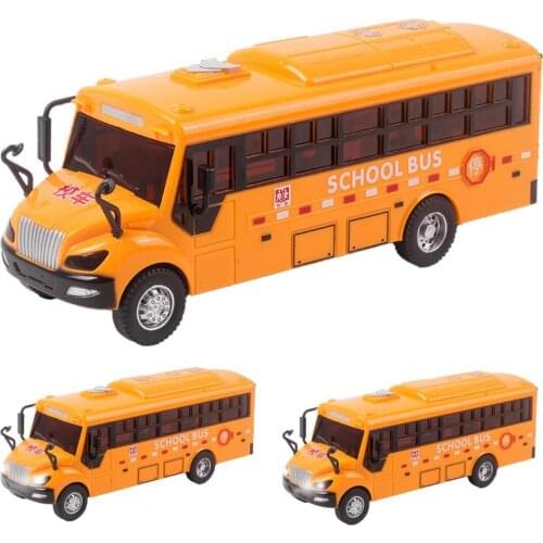 Sounding Bus Toy Lighting High Simulation Inertial School Buses Figurine Grasp-ability Promotion Educational Car Model Kid Gifts