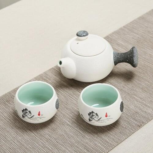 Ceramic Kungfu travel bag tea set small cup plate teapot