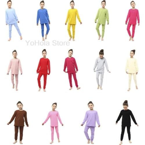 Girls Set Pajamas for Children Cotton Solid Suits Children Long Sleeve Pyjamas Sets Child Sleepwear Toddler Sets Kids Clothes