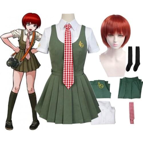 Anime Danganronpa Koizumi Mahiru Cosplay Costumes Japanese Uniform Sailor Suit Women Dress Girls Clothing With Wig
