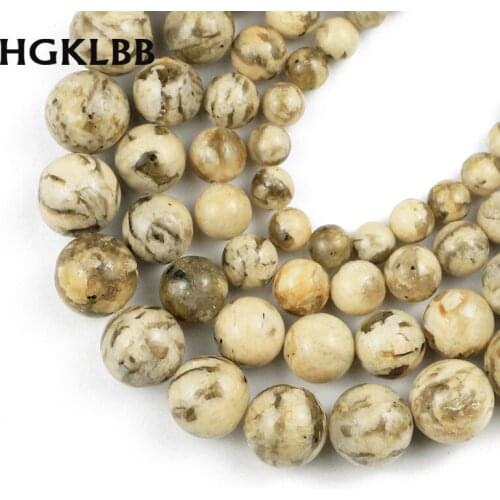 HGKLBB Natural Stone Feldspar Beads Round Loose spacers beads for Jewelry bracelets necklace making DIY Accessories 6/8/10/12MM