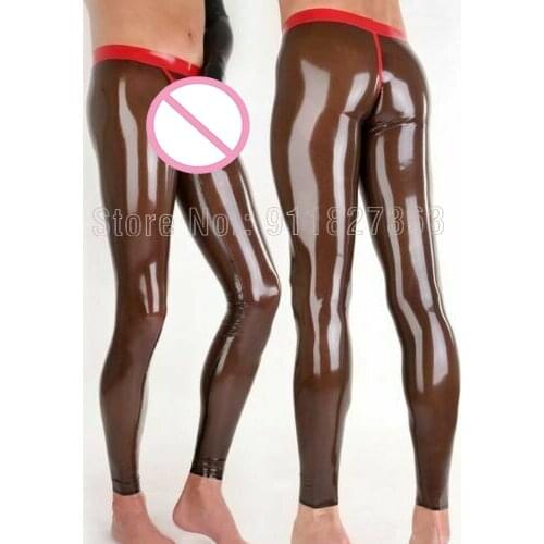 HOT!! 100% Latex Gummi Rubber Tight Leggings Trousers Crotch Pants Customized