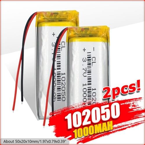 3.7v polymer lithium rechargeable battery 102050 1000mah Li-Po for small steel gun Bluetooth speaker charging core