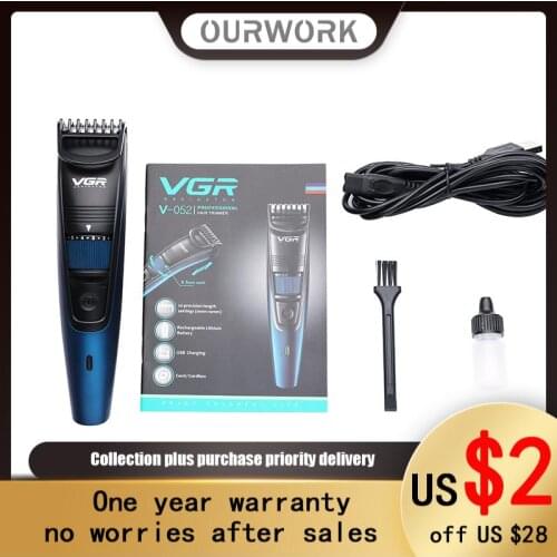 Ourwork hairdresser USB rechargeable hairdresser hair trimmer washing electric push shaving v-052