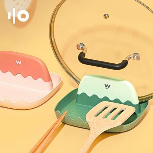 Cartoon Kitchen Spoon Holders Fork Spatula Rack Shelf Organizer Plastic Spoon Rest Chopsticks Holder Non-slip Spoons Pad
