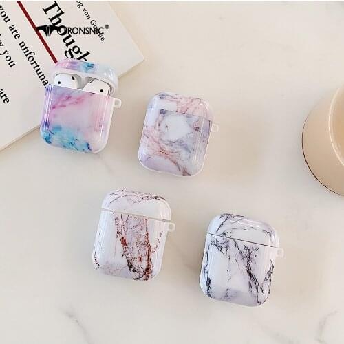 Marble Texture Case for Apple Airpods 1 2 Case Soft Cover Silicone Headphone Blue White Box for Airpod Bluetooth Earphone Covers