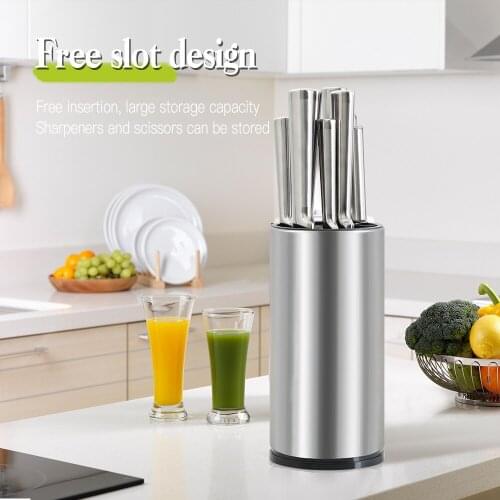 Knife Holder Set Cutlery Utensil Holder Knife Block Knife Sharpener Stainless Steel Kitchen Organizer Space Kitchen Storage