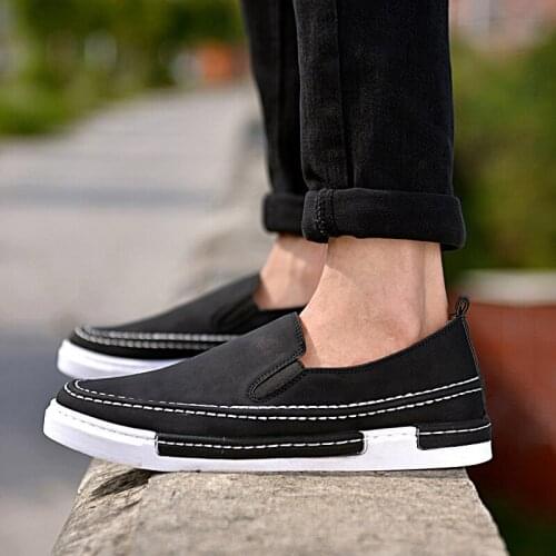 New arrival Low price Mens Breathable High Quality Casual Shoes PU Leather Casual Shoes Slip On men Fashion Flats Loafer PM-15