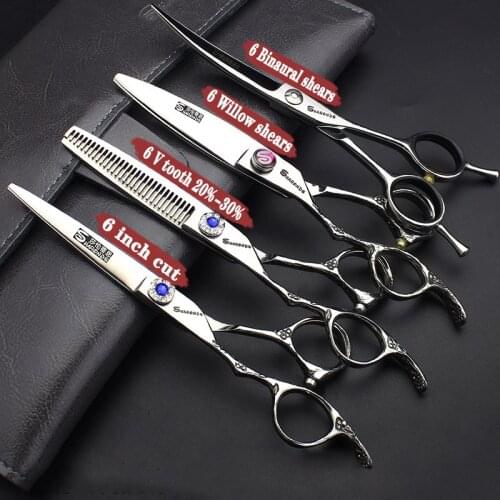 Haircuts Left-handed hairdressing scissors 6 inches left-handed special hairdresser and beauty salon special scissors free thin