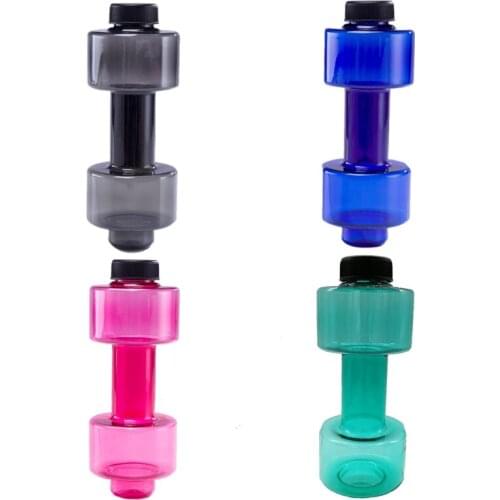 094C 550ml Dumbbell Sports Water Bottle Portable Leakproof Plastic Gym Fitness Kettle