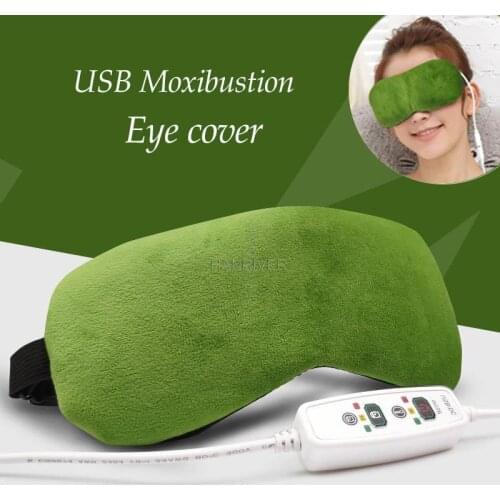 Chinese Moxibustion USB Blindfold Hot Steam Moxa Eye Cover Patch Timing Adjustable Temperature Shading Wormwood Eye Massage Tool