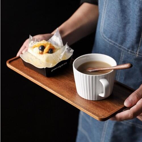 Rectangular Walnut Tray, Service Table Tray, Snacks, Food Storage Tray, Simple Hotel Tray, Creative Solid Walnut