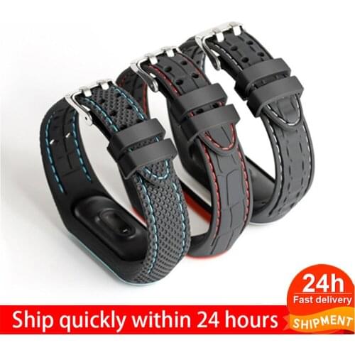 Silicone Smart watchband For Xiaomi Mi band 6 mi band 3 4 Sport watch band replacement beacelet belt Mi band 4 5 6 wirst strap
