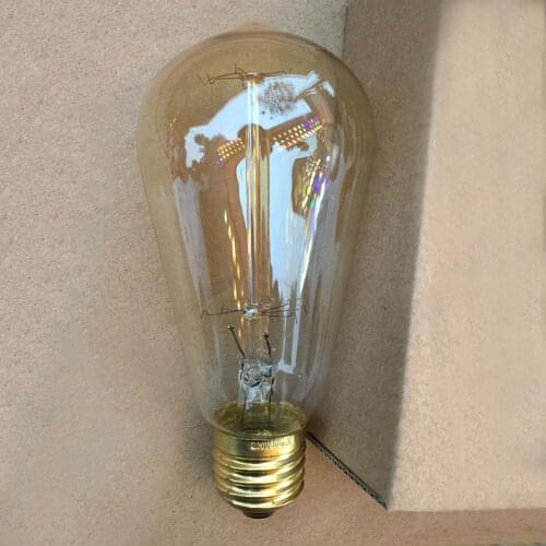 Retro Edison Light Bulb E27 220V 40W ST58 Filament Incandescent Bulbs Vintage Edison Lamp Edison Bulb Retro Lamp
