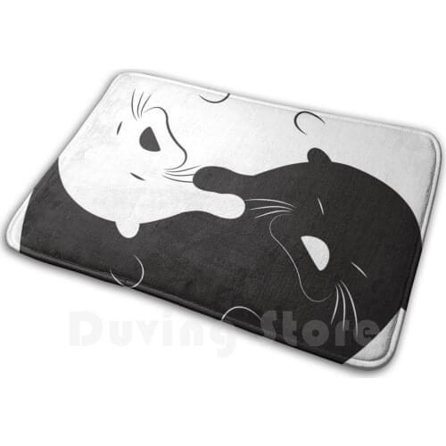 Balanced Otters Soft Non-Slip Mat Rug Carpet Cushion Yin Yang Black And White Otters Male Female Balance Good And Evil