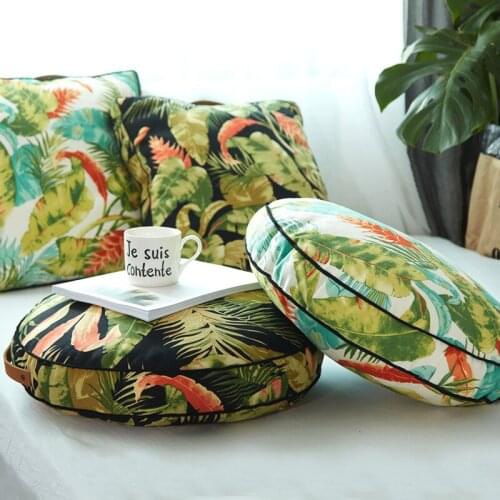 Nordic Greenery Cowhide Handle Car Back Cushion Chair Cushion Office Cushion Couch Pillow Thickening Tatami Cushion