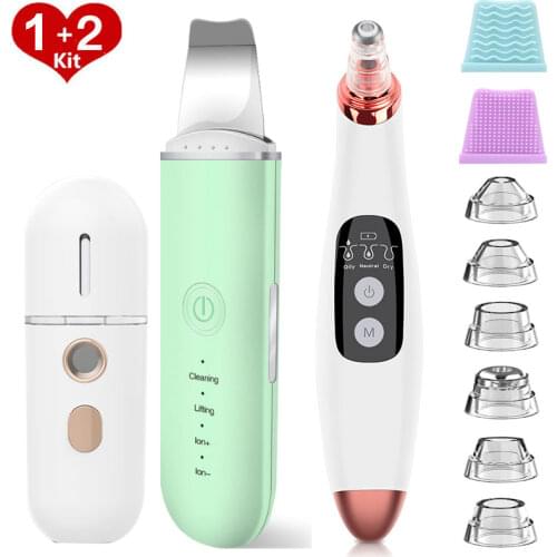 Blackhead Remover Ultrasonic Skin Scrubber Vibration Face Spatula Facial Scrubber Shovel Clean Cavitation Peeling Facial Lifting