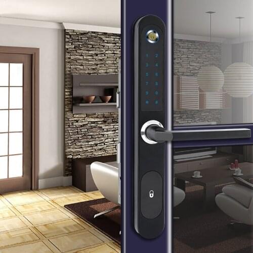 Smart Door Lock Zinc Alloy Security Touch Keypad Door Lock Fingerprint Door Lock With Card Passcode Key For Electronic Lock S877
