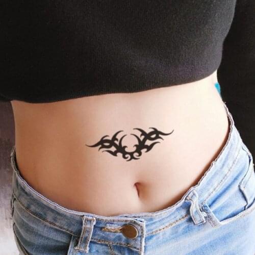 Waterproof Temporary Tattoo Sticker Black Sun Totem Design Fake Tattoos Flash Tatoo Arm Hand Chest Neck Body Art for Women Men