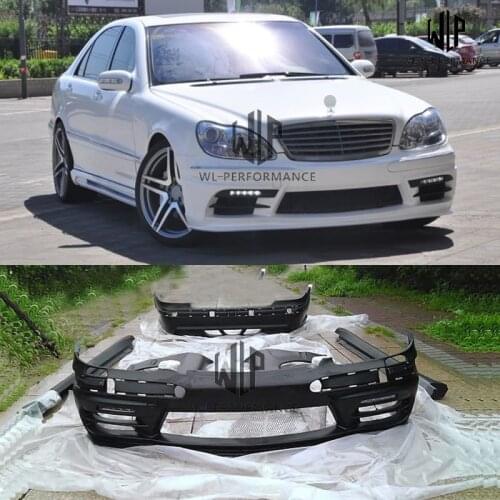 W220 S320 S350 FRP Unpainted Car Body Kit Front Rear Bumper Side Skirts For Mercedes-Benz W220 S500 2001-2005