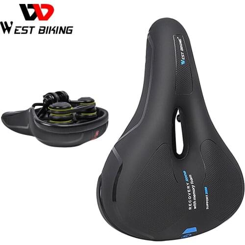 WEST BIKING MTB Bike Saddle Comfortable Mountain Bicycle Saddle Non-slip Shock Absorption Cycling Hollow Seat Bike Accessories