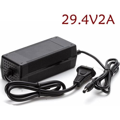 24V Charger Output 29.4V 2A Electric Bike Lithium battery Charger 7S 24V 10AH 15AH 20AH Charger DC 5.5*2.1 Port